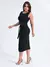 Conjunto Feminino Cropped e Saia Midi Malha Crepe