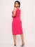 Conjunto Feminino Cropped e Saia Midi Malha Crepe