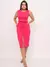 Conjunto Feminino Cropped e Saia Midi Malha Crepe - comprar online