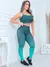 Conjunto Feminino Fitness Degradê Academia Fitness Top com Bojo Removível e Calça Legging Cintura Alta