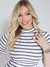 Blusa Manga Curta Gola Alta Malha Ribana Canelada Feminina Básica Elegante Confortável - MAG