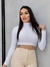 Cropped Blusinha Gola Alta Feminino Manga Longa Em Suplex - comprar online