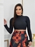 Cropped Blusinha Gola Alta Feminino Manga Longa Em Suplex - MAG