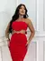 Imagem do Vestido Feminino Midi Com Fenda Sem Alça Detalhe Metal Prata