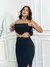 Vestido Feminino Midi Com Fenda Sem Alça Detalhe Metal Prata