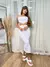 Vestido Feminino Midi Com Fenda Sem Alça Detalhe Metal Prata - MAG