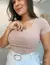 Blusa Feminina Canelada Decote Quadrado Manga Curta Blusinha Casual Dia a Dia - loja online