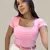Blusa Feminina Canelada Decote Quadrado Manga Curta Blusinha Casual Dia a Dia