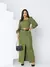 Conjunto Feminino Alfaiataria Cropped e Saia Longa Fenda Frontal Elegante - loja online