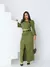 Conjunto Feminino Alfaiataria Cropped e Saia Longa Fenda Frontal Elegante - comprar online