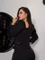 Conjunto Feminino Alfaiataria Cropped e Saia Longa Fenda Frontal Elegante - MAG