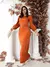 Conjunto Feminino Alfaiataria Cropped e Saia Longa Fenda Frontal Elegante - MAG