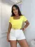 Blusa Feminina Canelada Decote Quadrado Manga Curta Blusinha Casual Dia a Dia - loja online