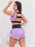 Conjunto Esportivo Feminino Academia Dry Fit Furadinho Cropped sem Bojo e Short com Bolsos - loja online