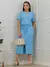 Vendedor Indicado conjunto cropped alongado despojado feminino + saia midi com fenda frontal moletinho para trabalho ou passeio na internet