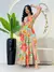 Vestido longo fenda floral na internet