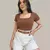 Blusa Feminina Canelada Decote Quadrado Manga Curta Blusinha Casual Dia a Dia