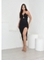 Vestido Curto Com Argola e Fenda