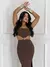 Vestido Feminino Midi Com Fenda Sem Alça Detalhe Metal Prata - loja online