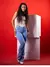 Calça Jeans Feminina Modelo Cintura Alta Flare com Elastano Levanta Bumbum