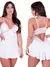 Camisola Sexy Rendado Decote Costas Pijama Confortável Sensual Elegante Noite - loja online