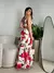 Vestido longo fenda floral