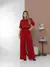 conjunto de blusa com manga curto e calça pantalona de alfaiataria C606 - loja online