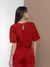 conjunto de blusa com manga curto e calça pantalona de alfaiataria C606 - MAG