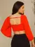 Imagem do Cropped com manga longa/Blusa/Com botao lastex/Liso