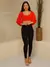 Imagem do Cropped com manga longa/Blusa/Com botao lastex/Liso