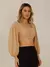 Imagem do Cropped com manga longa/Blusa/Com botao lastex/Liso