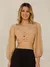 Imagem do Cropped com manga longa/Blusa/Com botao lastex/Liso