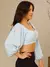 Cropped com manga longa/Blusa/Com botao lastex/Liso na internet