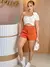 Short feminino alfaiataria com cinto e com bolso - loja online