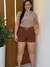 Imagem do Short feminino alfaiataria com cinto e com bolso