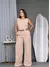 Conjunto Femenino regata y Calça Alfaitaria Simples elegante Casual Com cinto Bolso