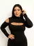Body Feminino Bori Manga Longa Recorte Busto Vazado na Manga Gola Alta Chic Collant Atemporal Segunda Pele