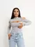 Body Feminino Bori Manga Longa Recorte Busto Vazado na Manga Gola Alta Chic Collant Atemporal Segunda Pele - comprar online