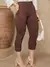 Imagem do CALÇA CAPRI FEMININA JACQUARD LINHO COM BOLSO E BOTAO.