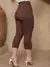 CALÇA CAPRI FEMININA JACQUARD LINHO COM BOLSO E BOTAO. na internet