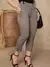 CALÇA CAPRI FEMININA JACQUARD LINHO COM BOLSO E BOTAO.