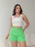 Short feminino alfaiataria com cinto e com bolso - comprar online