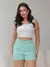 Short feminino alfaiataria com cinto e com bolso - comprar online