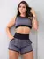 Conjunto Esportivo Feminino Academia Dry Fit Furadinho Cropped sem Bojo e Short com Bolsos na internet