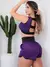 Conjunto Esportivo Feminino Academia Dry Fit Furadinho Cropped sem Bojo e Short com Bolsos - loja online