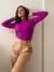 Blusa Básica Manga Longa Casual de Frio Feminina