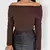 Imagem do Blusinha Feminina Ombro a Ombro Manga Longa Ribana Canelada Blusa