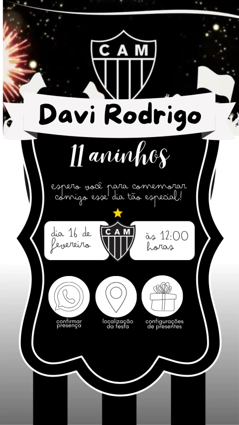 Convite de Aniversário Interativo Time de Futebol - comprar online