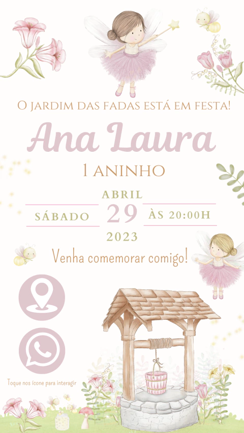 Convite de Aniversário Interativo Mundo das Fadas - comprar online