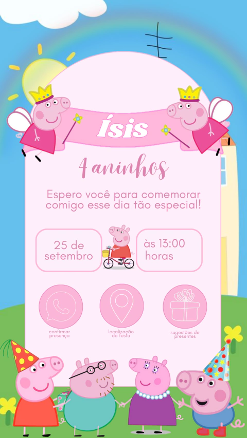 Convite de Aniversário Interativo Peppa Pig - comprar online
